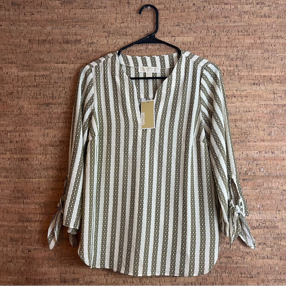 Michael Kors Bone/Gold Blouse